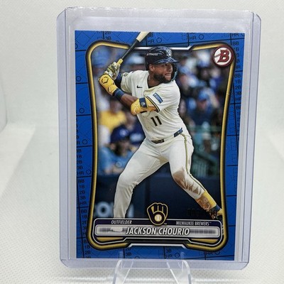 2026 Bowman Jackson Chourio #4 Blue Pattern Parallel /150 Milwaukee Brewers