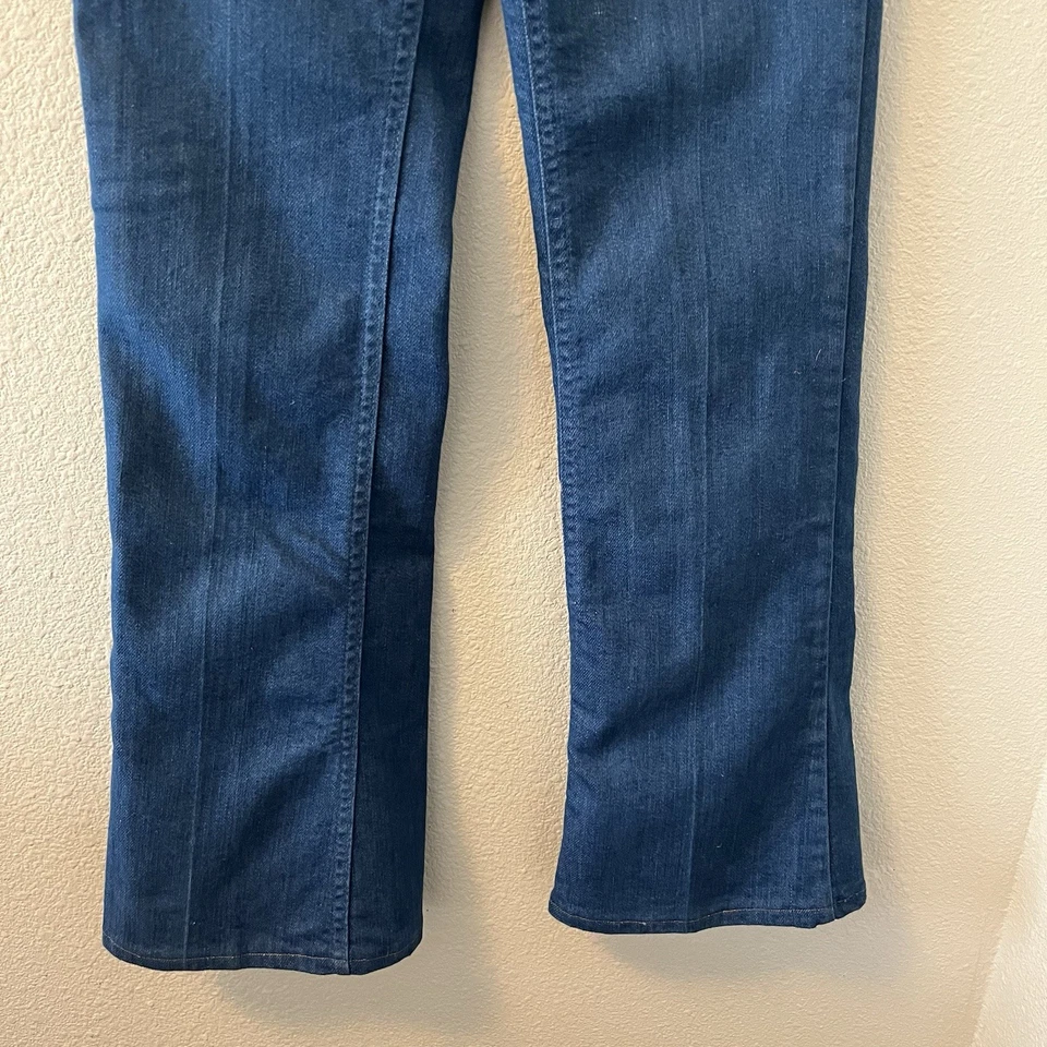 Vintage Lee Jeans Feminino Tamanho 25T Flare Talon Zíper Fundo de Sino Feito na União EUA - Imagem 3 de 4