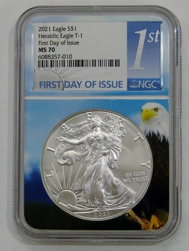 2021 - Type 1 - Silver American Eagle - NGC MS 70 FDOI