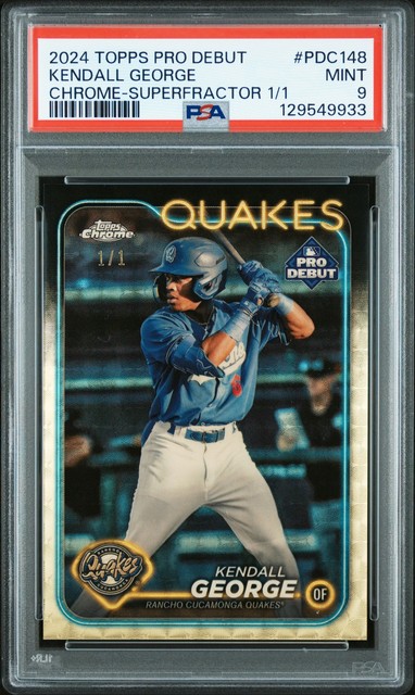 2024 TOPPS PRO DEBUT CHROME-SUPERFRACTOR 1/1 #PDC148 KENDALL GEORGE 1/1 PSA 9