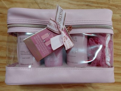 Baylis & Harding Signature Collection Bath Set Pink Jojoba Vanilla Cosmetic Bag