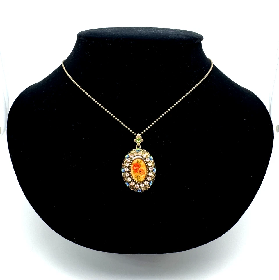 Collar Michal Negrin con cristales de colores flores #9# Foto 4 de 4