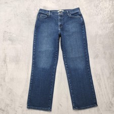 Lee Jeans Womens 12 SHORT Blue At The Waist Relaxed Straight Leg Stretch Denim