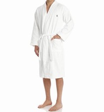 Polo Ralph Lauren French Terry Robe L/XL Style RL91 White w/ Navy Pony NWT