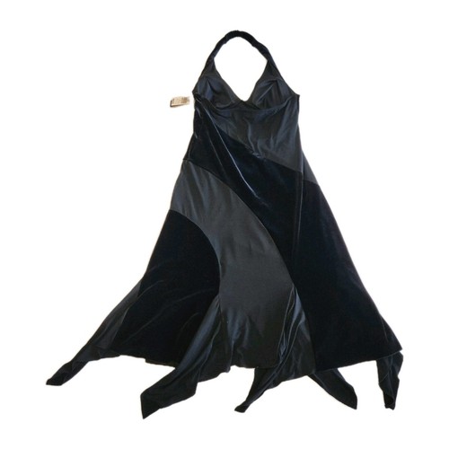 AB Studio Vintage 90s NEW Halter Black Maxi Witchy Whismygoth Gothic Women SZ M - Picture 20 of 24