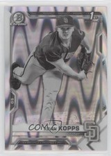 2021 Bowman Draft Chrome Black & White RayWave Refractor Kevin Kopps #BDC-7 0c6