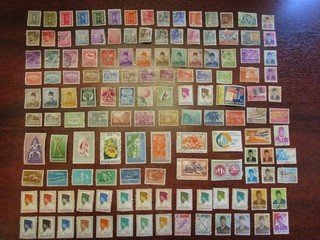 Indonesia stamps; 134 different good collection builder as 5 photos