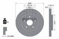 2X Pagid Bremsscheibe InnenbelüFtet Ø285Mm FüR Suzuki Swift V AZ
