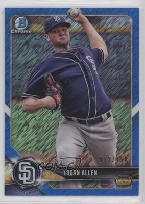 2018 Bowman Chrome Prospects Blue Shimmer Refractor /150 Logan Allen #BCP99 fm0