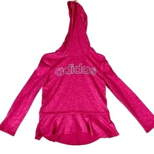 Sporty Girlie Preppy Athleisure Pink Adidas Lightweight Pullover Hoodie SZ 5