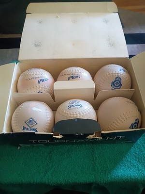 SPALDING TOURNAMENT PLUS SOFTBALLS. .47 CORE FROM 1988, LOT OF 6 NEW OLD STOCK