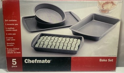 VTG NOS 2007 New In Box Chefmate Nonstick Bake Set Brownie Cake Medium OG Box