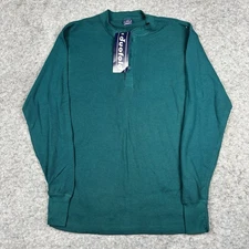 Vintage Duofold Thermal Henley Shirt Mens Large Green Made In USA NWT