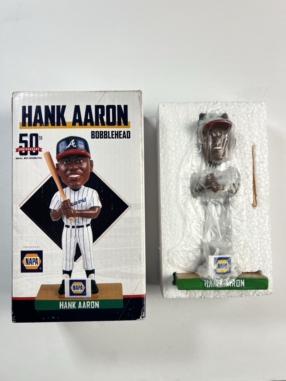NEW Hank Aaron 50th Anniversary BOBBLEHEAD 1969 NL West Division Title NAPA SGA