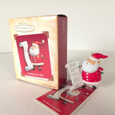 Hallmark Ornament 2004   So Much To Do!   Santa and his To Do List    w/ Box