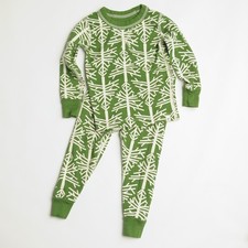 Pact Kids Christmas Tree Pajama Set Size 1 Month Newborn Green Organic Cotton