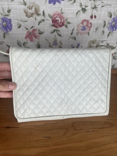 Vintage White Bag Shoulder Purse Genuine Leather From Korea - Picture 2 of 11