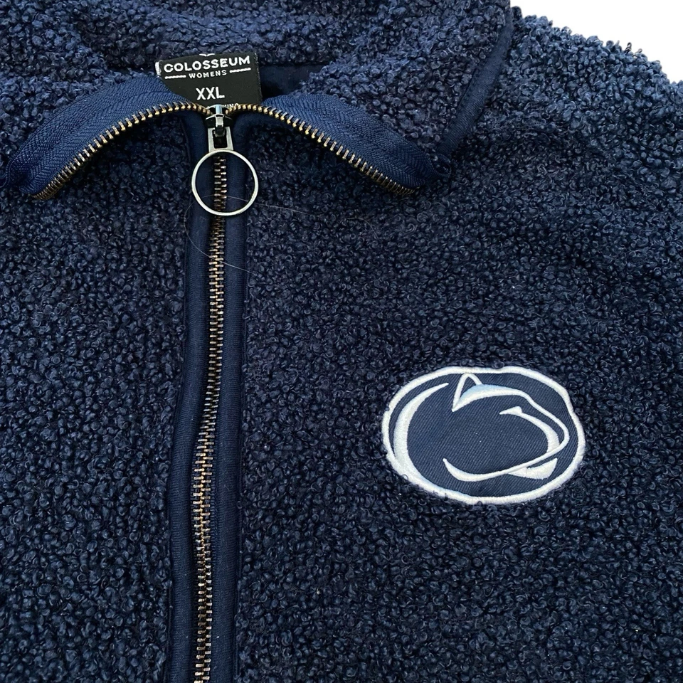 Pullover polar PENN STATE para mujer azul Nittany Lions COLOSSEUM 1/4 cremallera NCAA XXL Foto 3 de 4