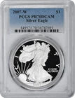 2007-W American Silver Eagle Dollar PR70DCAM PCGS Proof 70 Deep Cameo