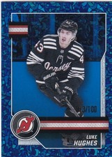 2025-26  Topps NHL Sticker COLLECTION SSP BLUE #13/100 LUKE HUGHES #285