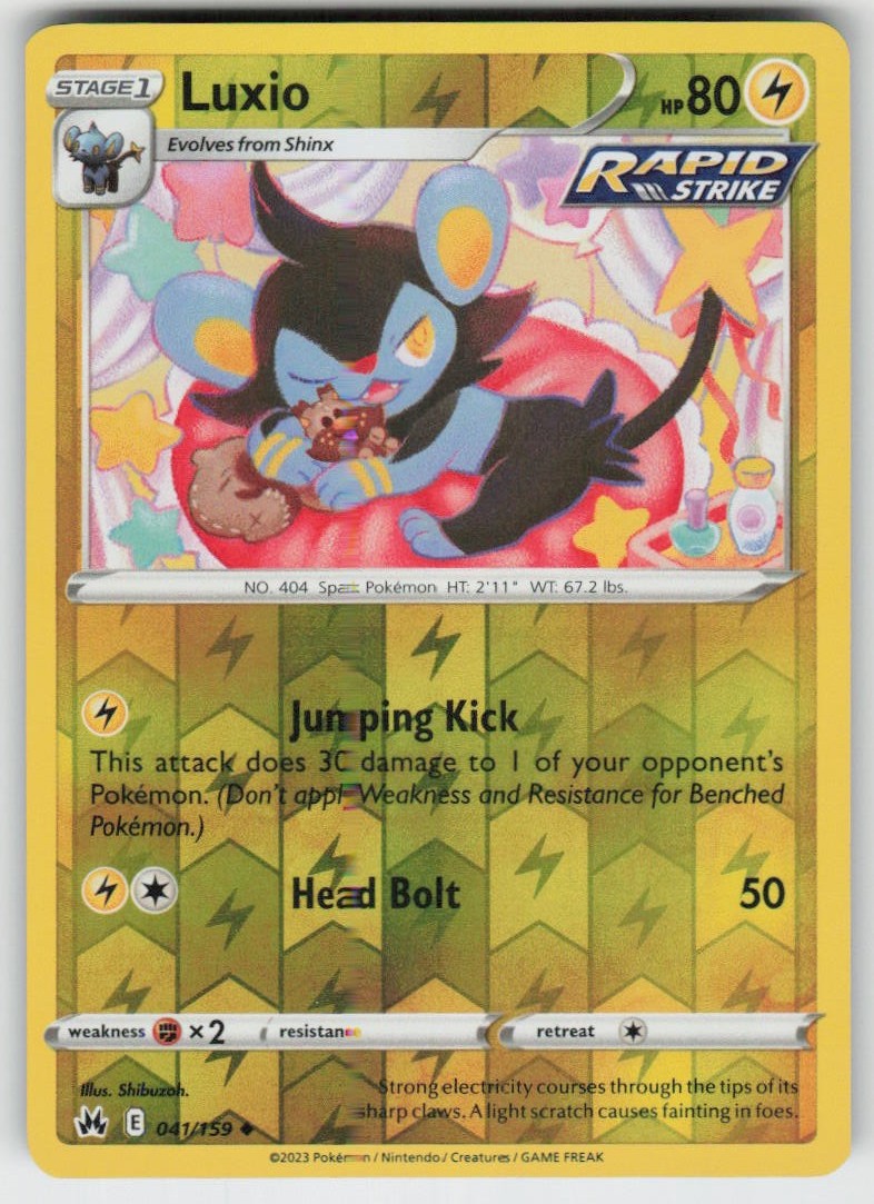 PO-01 Reverse Holo Luxio (41) 041/159 Uncommon Crown Zenith