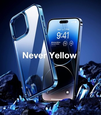 Diamond Clear for iPhone 14 Pro Max Case, Anti-Yellowing, Shockproof Slim Bumper