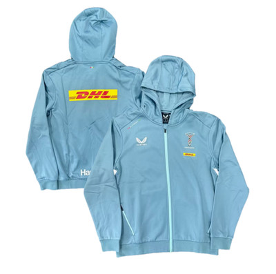 Harlequins Herren Rugby Hoodie (Größe M) Castore Matchday Zip Hoodie - Neu