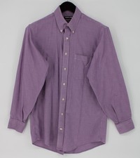 Kirkland Signature Dress Shirt Mens 15.5 32/33 Purple Gingham Non Iron