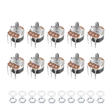 10 x WH138 Potentiometer Switch 500K Ohm Single Turn Rotary Carbon Film Taper
