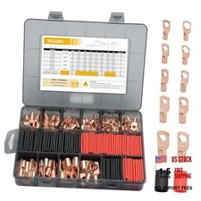 Thickened Copper Lugs Electric Wire Lugs AWG2 4 6 8 10 Bare Copper