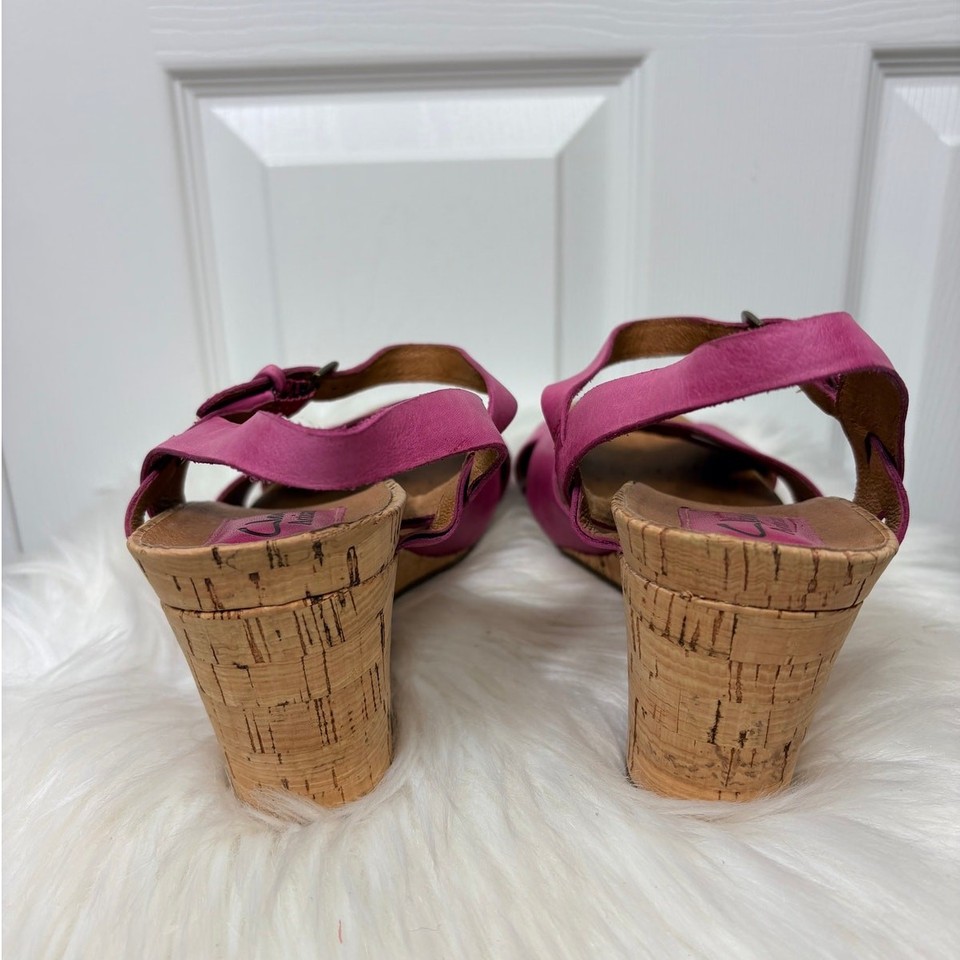 Clarks Women's Ankle Strap Sandals Pink Leather Size 9 | eBay