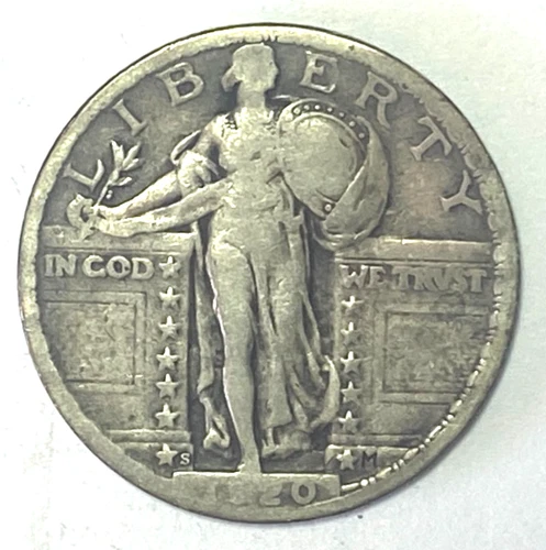 1920 S 25c Standing Liberty Silver Quarter San Francisco