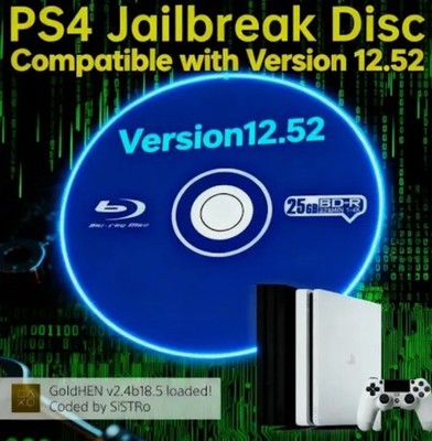 PS4 Goldhen (FW9.00-12.52) PS4 Jailbreak Disc Only | Message With Firmware