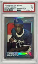 1997 Bowman Chrome International Refractor Adrian Beltre Rookie RC PSA EX 5