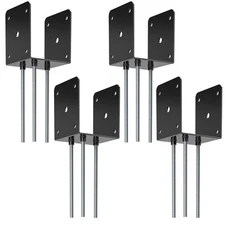 FMhotu 4x4 Concrete Post Base4 PCS, Deck Post Base Holder Ground Spike for Co...