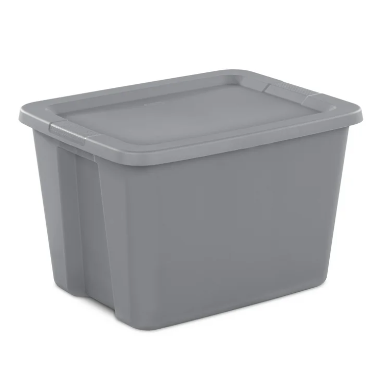18 Gallon Large Plastic Storage Bin with Secure Snap-On Lid