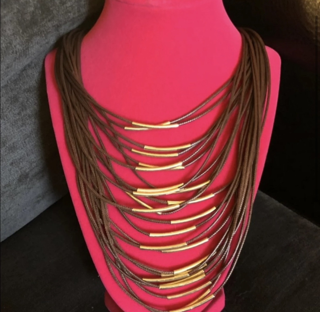 Multi Strand Bib Statement Necklace - image 3