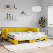 Tagesbett Ausziehbar Gästebett Sofabett Sofa Bettgestell Bettsofa Samt vidaXL