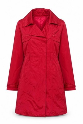bebe Damen Trenchcoat Größe L Rot Langarm Freizeit Knopf