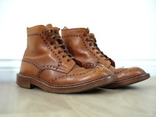 Trickers Tan Brown Leather Derby Brogue Boots Shoes Mens UK 7 US 8 EU 41 Bench
