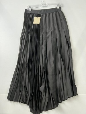 ALL SAINTS Jax Pleated Midi Skirt Women's Size US 10 Black