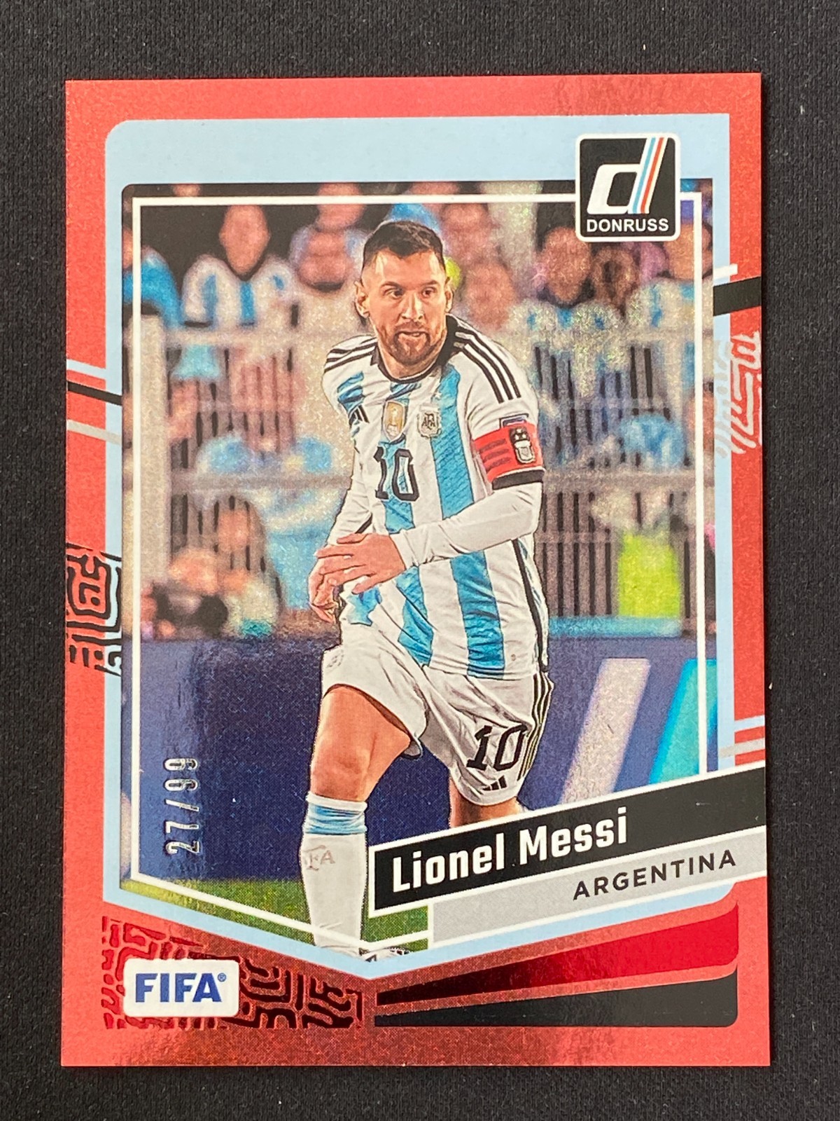 Lionel Messi 2023-24 Panini Donruss Red 27/99 #1