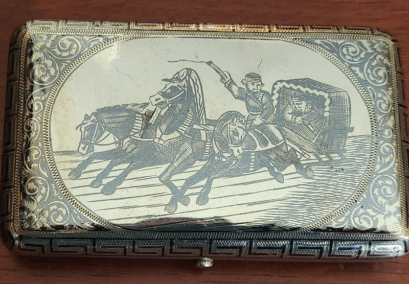 Imperial Russian Silver Niello Case, St. Petersburg, 138 grams