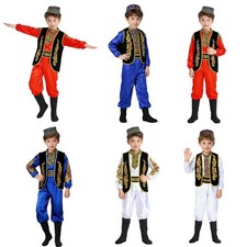 Boys Outfits Vest Sets Long Sleeve Costumes Performance Ceremony And Shoes Hat