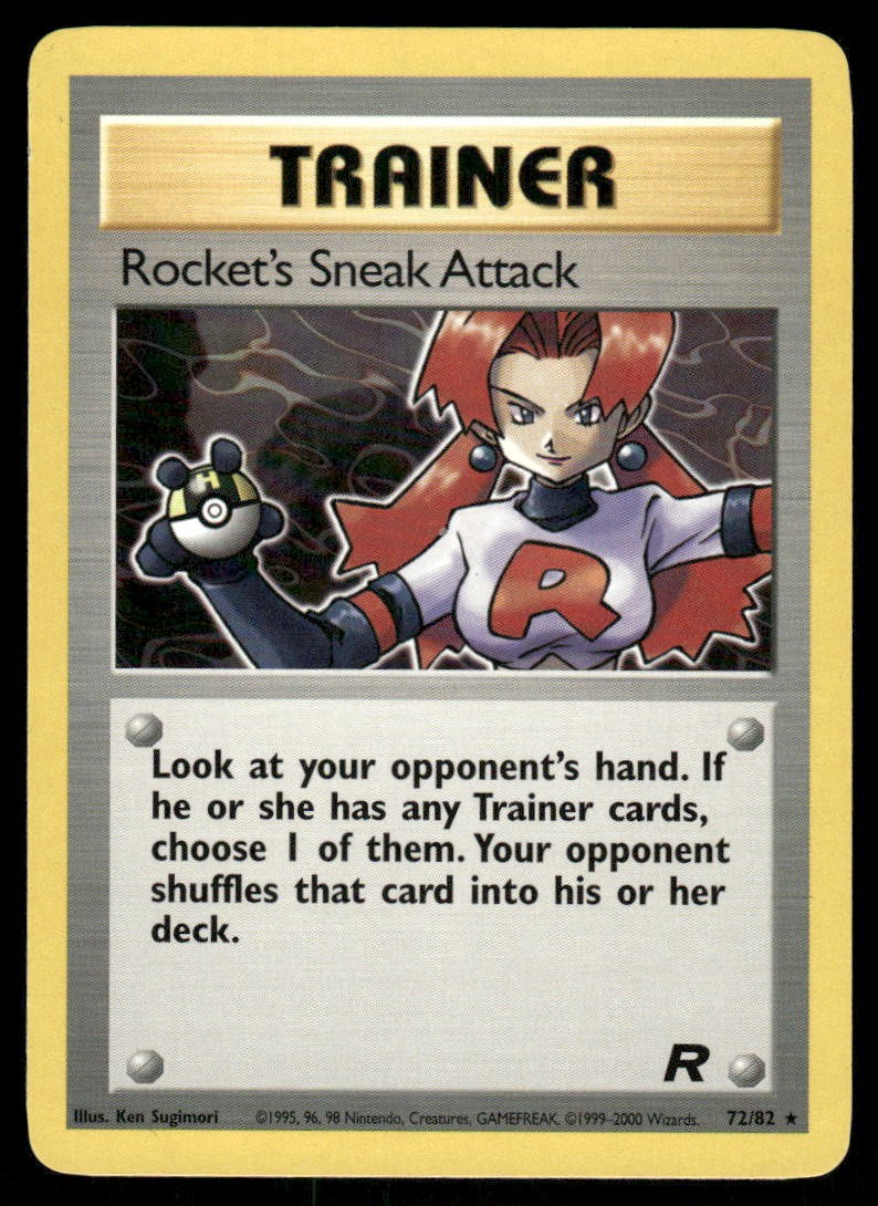 Pokemon Cards Rocket's Sneak Attack 72/82 UNLIMITED Team Rocket WOTC Rare NM