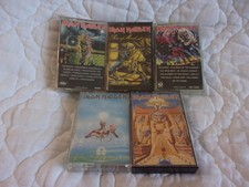 IRON MAIDEN 5 CASSETTES PIECE OF MIND NUMBER OF THE BEAST POWERSLAVE SEVENTH SON