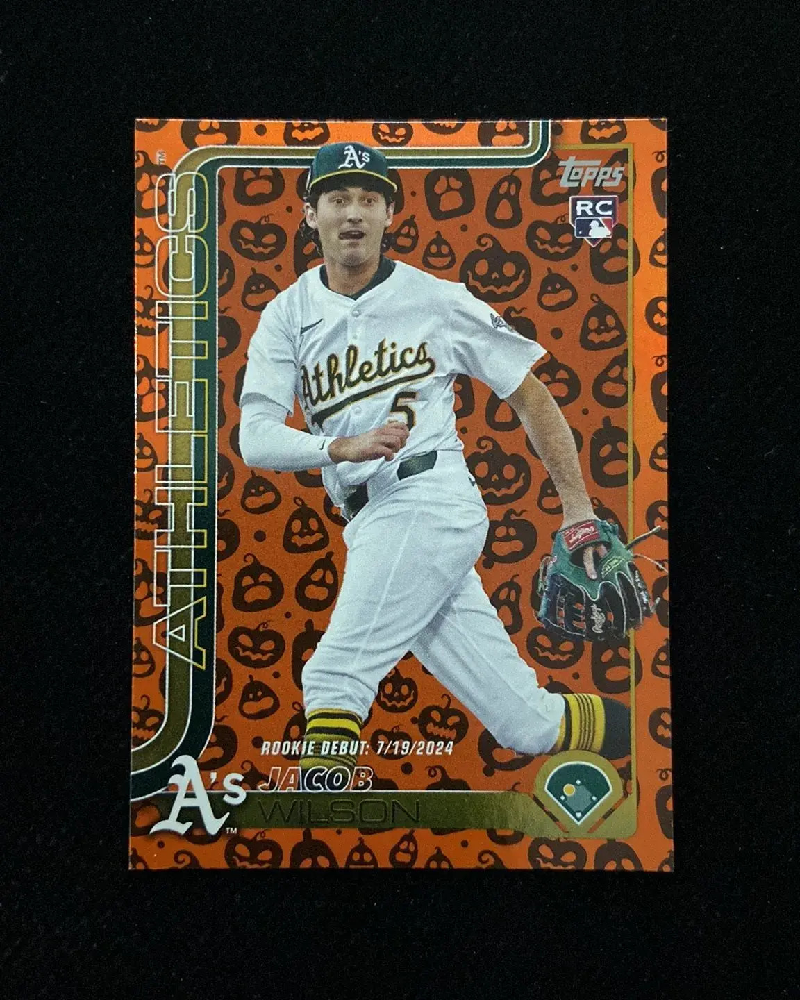 2025 Topps Update Series Holiday Pumpkin #US180 Jacob Wilson RC Athletics LXFS