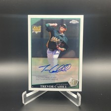 2009 Topps Chrome Trevor Cahill #224 Rookie Card Auto Autograph Oakland A’s. rookie card picture