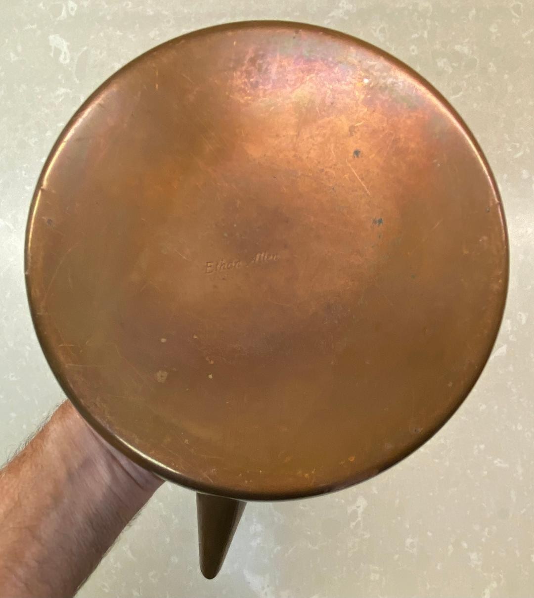 VINTAGE ETHAN ALLEN COPPER TEA KETTLE WOOD HANDLES MADE IN ENGLAND