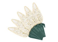 Home Accents 150 Ct. LED Christmas Lights Warm White Faceted C6 Steady Lit 49 ft